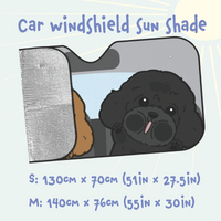 Poodle Car Windshield Sun Shade, Cute Dog UV Protector, Pet Auto Sunshade - Pawsome Island - Pawsome Island