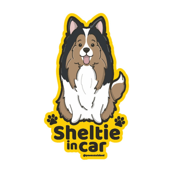 Sheltie カーステッカー (車内用) | 糊残りしない静電吸着 (15cm)