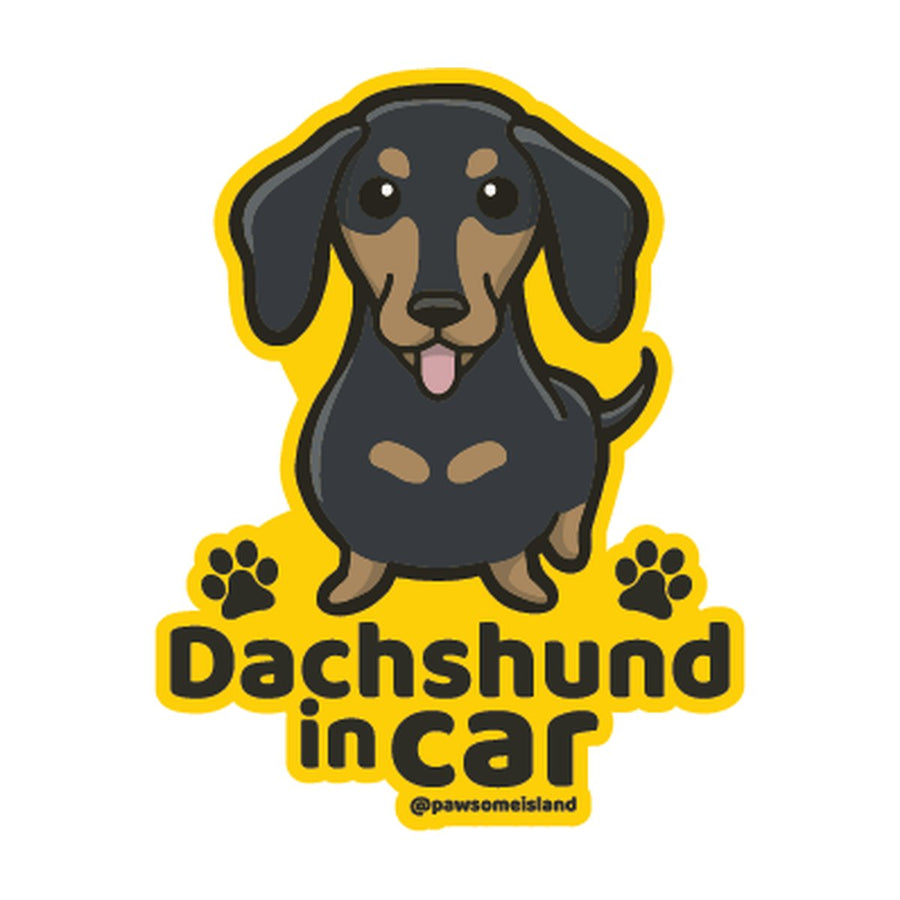 Dachshund カーステッカー (車内用) | 糊残りしない静電吸着 (15cm) - Pawsome Island