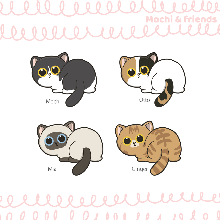 Mochi & friends 雙面夾子 - Pawsome Island - Pawsome Island