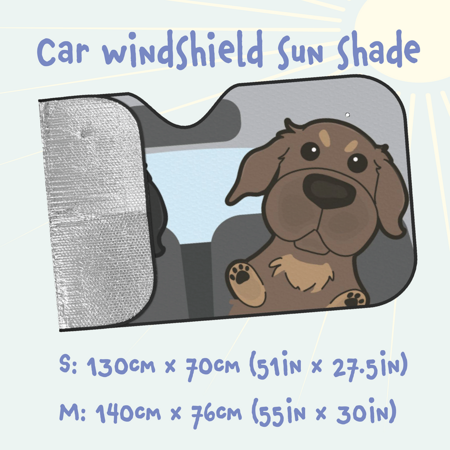 Dachshund Car Windshield Sun Shade, Cute Dog UV Protector, Pet Auto Sunshade - Pawsome Island - Pawsome Island