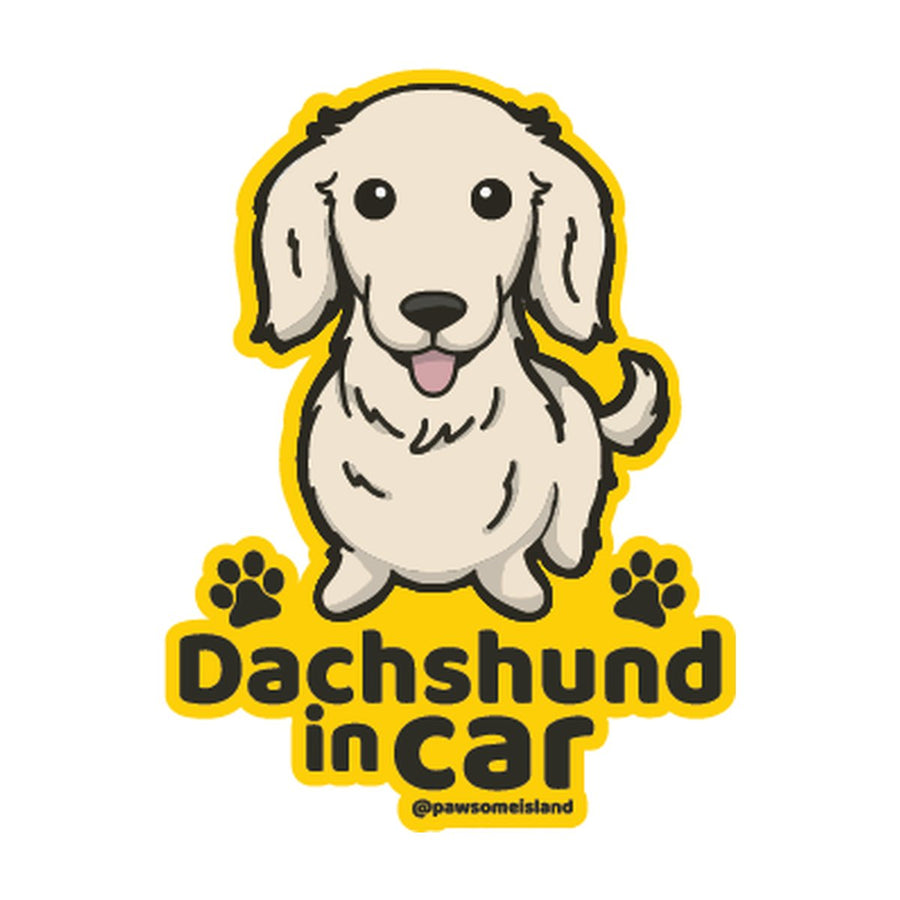 Dachshund カーステッカー (車内用) | 糊残りしない静電吸着 (15cm) - Pawsome Island