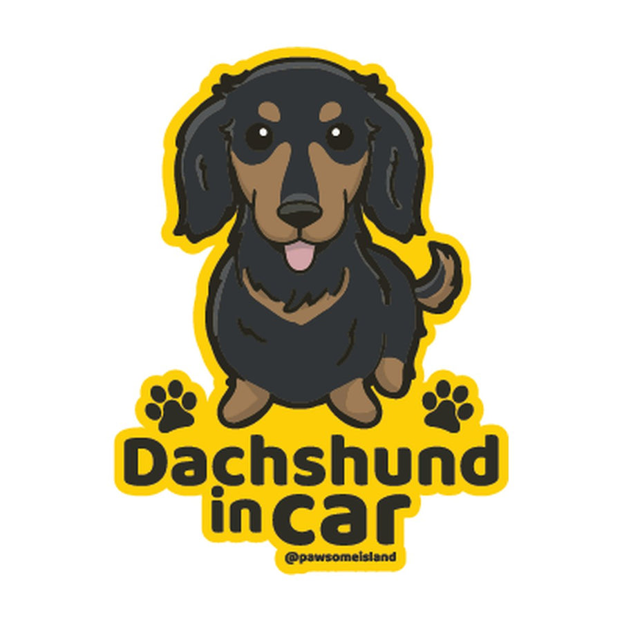 Dachshund カーステッカー (車内用) | 糊残りしない静電吸着 (15cm) - Pawsome Island