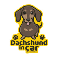 Dachshund カーステッカー (車内用) | 糊残りしない静電吸着 (15cm) - Pawsome Island