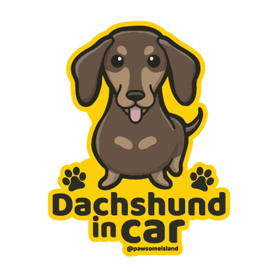 Dachshund カーステッカー (車内用) | 糊残りしない静電吸着 (15cm) - Pawsome Island