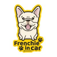 French Bulldog カーステッカー (車内用) | 糊残りしない静電吸着 (15cm) - Pawsome Island