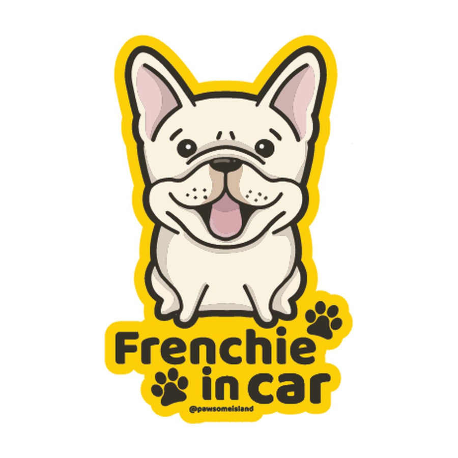 French Bulldog カーステッカー (車内用) | 糊残りしない静電吸着 (15cm) - Pawsome Island