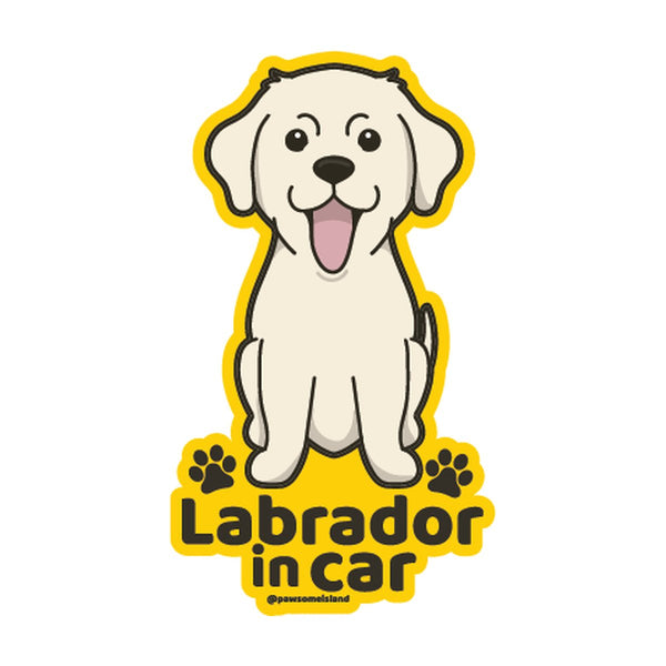 Labrador カーステッカー (車内用) | 糊残りしない静電吸着 (15cm)