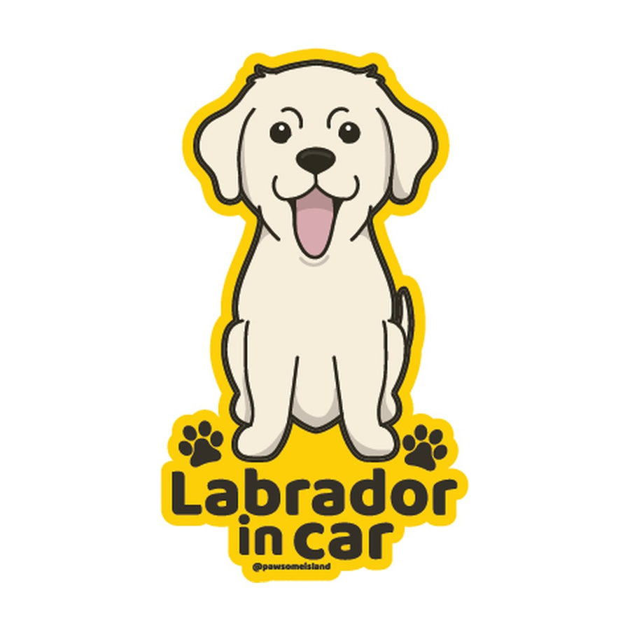 Labrador カーステッカー (車内用) | 糊残りしない静電吸着 (15cm) - Pawsome Island