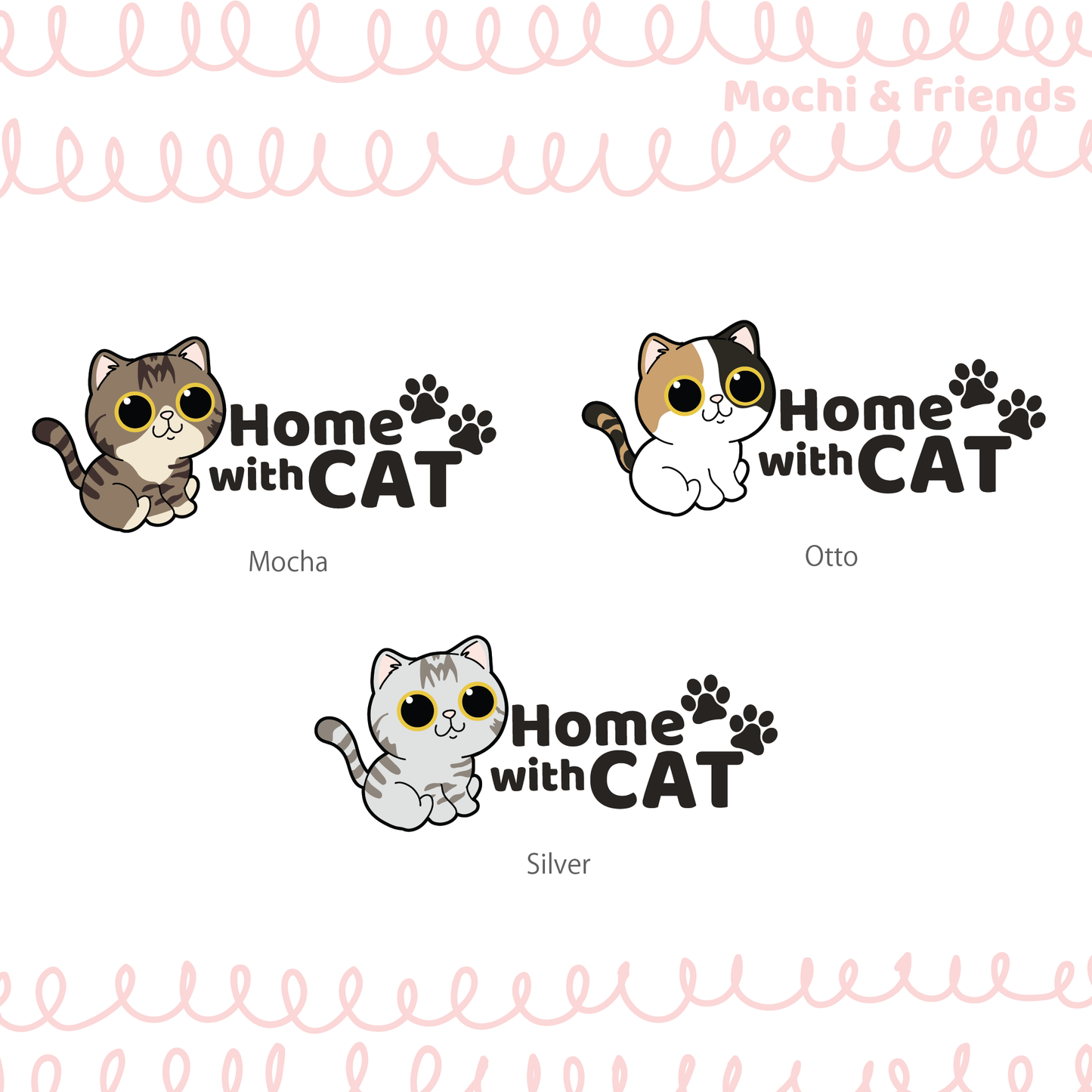 Mochi & friends 貓貓掛牌 Home with cat door sign