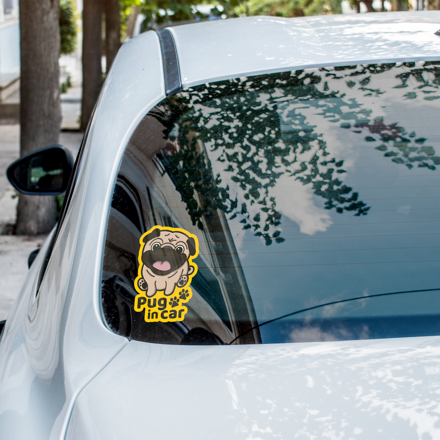 Pug Car Sticker - A Must-Have for Dog Lovers! - Pawsome Island - Pawsome Island