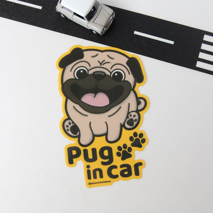 Pug Car Sticker - A Must-Have for Dog Lovers! - Pawsome Island - Pawsome Island