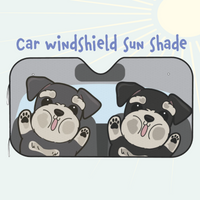 Schnauzer Car Windshield Sun Shade, Cute Dog UV Protector, Pet Auto Sunshade - Pawsome Island - Pawsome Island