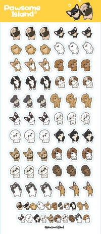 Cute Pug Dog Stickers for Laptop and Water Bottle - Pawsome Island - Pawsome Island