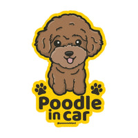 Toy Poodle カーステッカー (車内用) | 糊残りしない静電吸着 (15cm) - Pawsome Island
