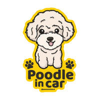 Toy Poodle カーステッカー (車内用) | 糊残りしない静電吸着 (15cm) - Pawsome Island