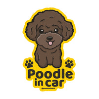 Toy Poodle カーステッカー (車内用) | 糊残りしない静電吸着 (15cm) - Pawsome Island