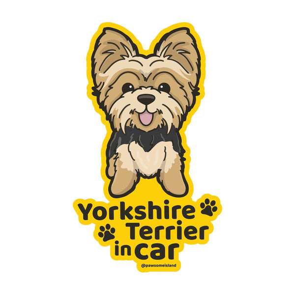 Yorkshire Terrier カーステッカー (車内用) | 糊残りしない静電吸着 (15cm)
