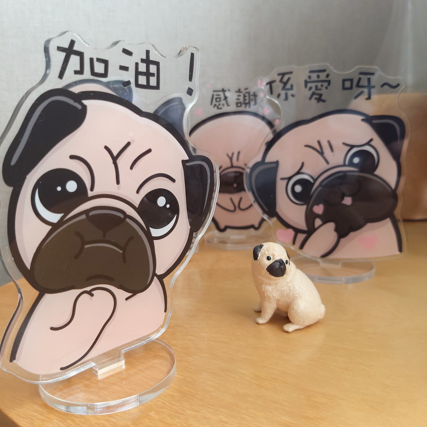 八哥Mike the pug雙面Stand With You 加油立牌