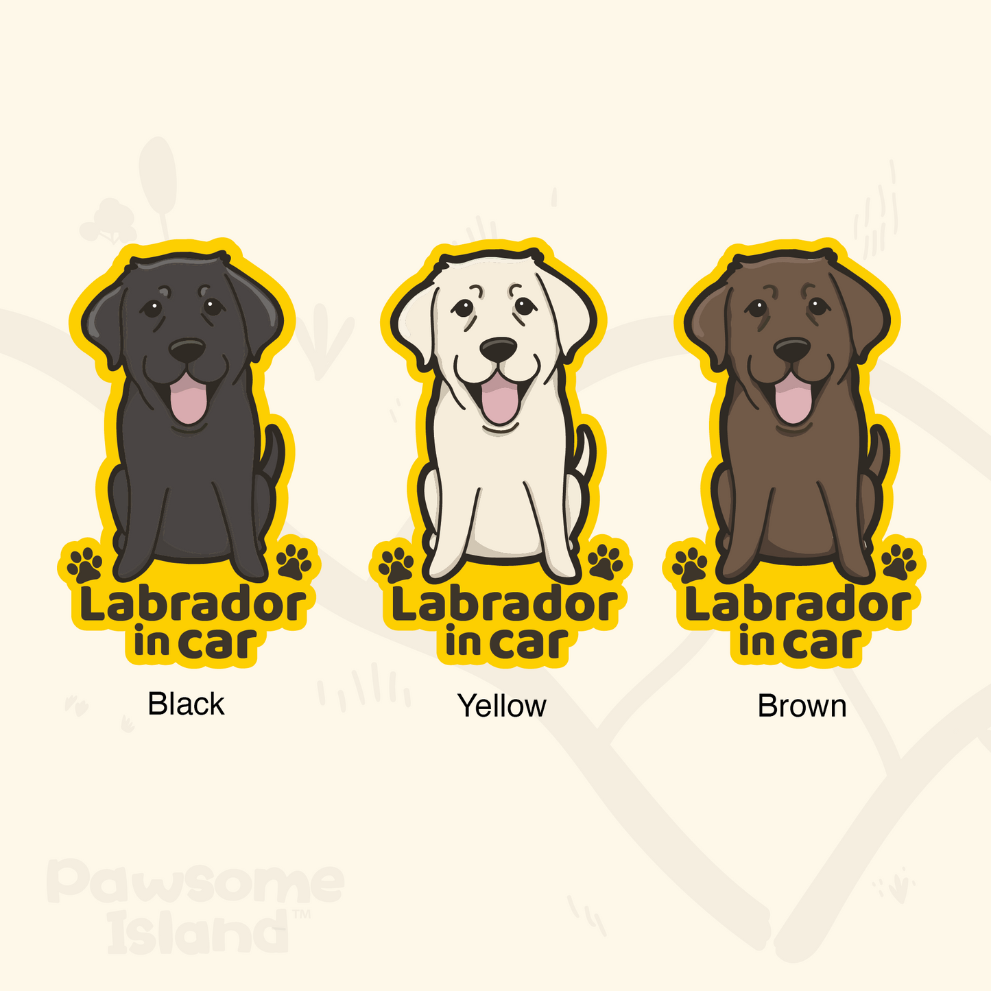 Labrador Retriever Car Sticker, Labrador Cute Dog Vinyl Sticker, Sticks On The Inside Facing Out