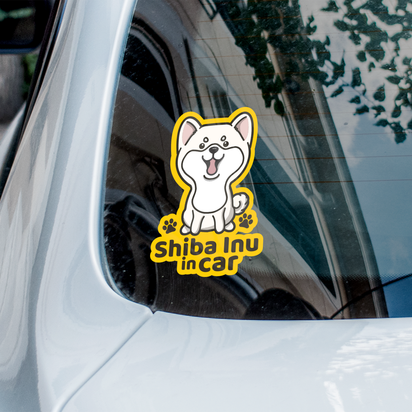 Shiba Inu in car 柴犬汽車貼紙（車內反貼）